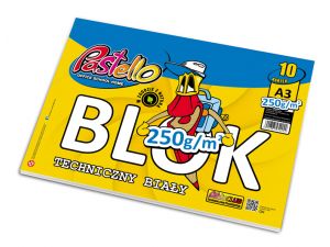 Blok techniczny A3 biały 250gr 10 kartek