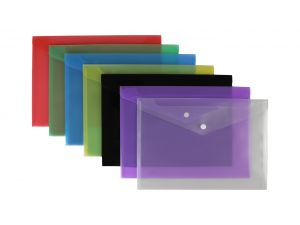 Teczka kopertowa A4 transparentna mix kolorów